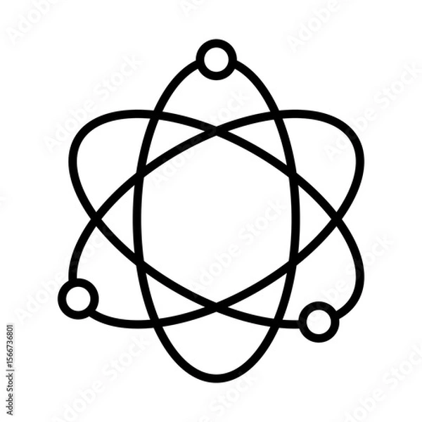 Fototapeta atom symbol icon, atomic molecule vector
