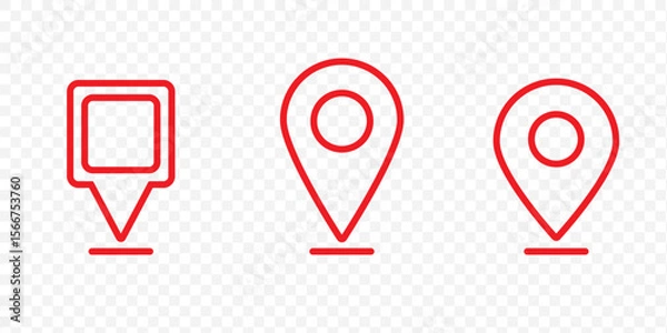 Fototapeta Location icon set, Map pin place marker. location pointer icon symbol in flat style. Flat icon set of location and map pins .  
