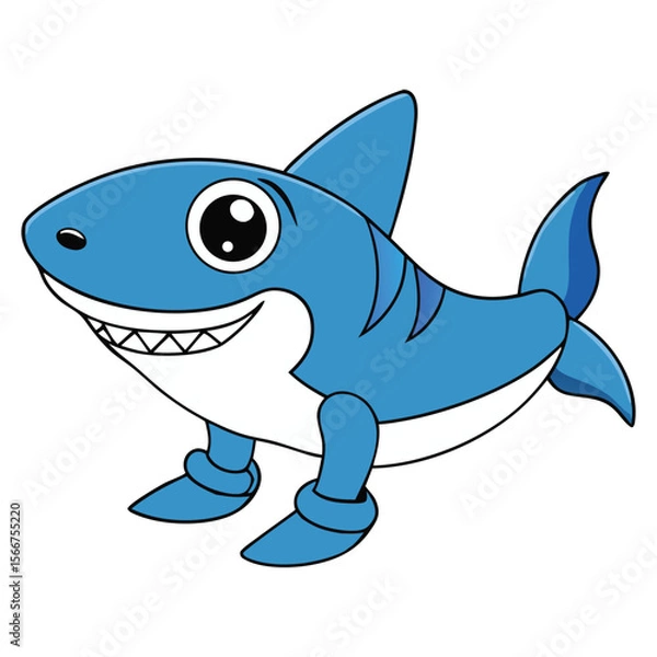 Fototapeta Funny Smiling Shark Wearing Shoes