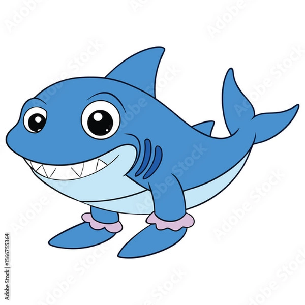 Fototapeta Funny Smiling Shark Wearing Shoes