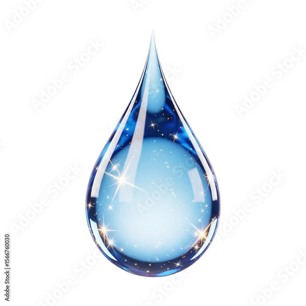 Fototapeta Luminous Water Drop with Cosmic Reflection