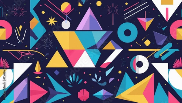 Obraz Vibrant and Dynamic Abstract Geometric Pattern Background