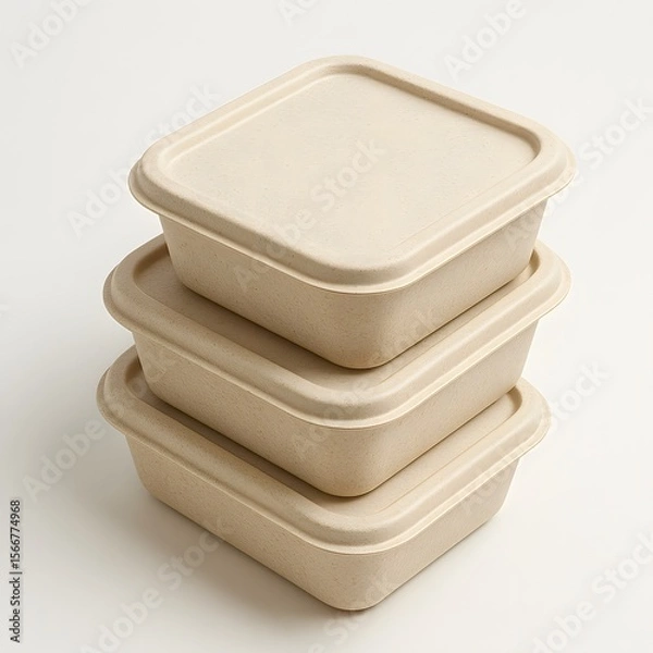 Obraz Biodegradable Container Filled with Organic Salad - Sustainable Kitchen