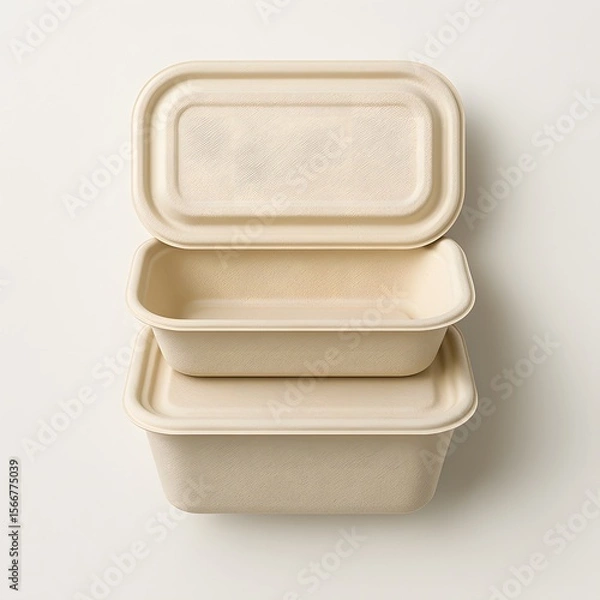 Obraz Cross-Section Layers of Bamboo Fiber Container - Eco Packaging Design