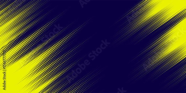 Obraz Dots halftone yellow and dark blue color pattern gradient grunge texture background. vector grunge