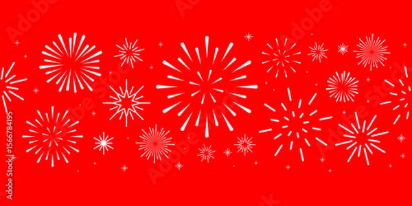 Fototapeta Vector fireworks illustration cliparts with 
Minimalist Simple Style Firework Line Art Template 
design for Diwali, Christmas, New Year, Holiday, 
Carnival, Birthday, Business, Party