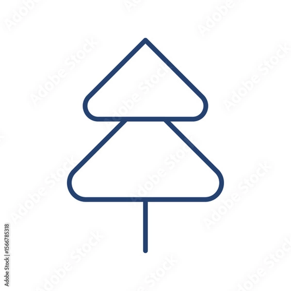 Obraz Tree icon flat illustration outline logo