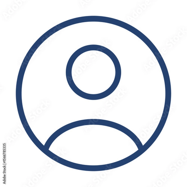 Obraz User icon flat illustration outline logo