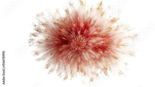 Fototapeta Red and Gold Firework Explosion – Elegant Burst of Red and Gold Sparks on Transparent Background
