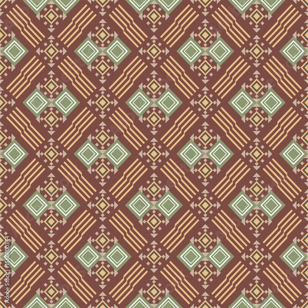 Obraz Songlet is a traditional handwoven fabric from Southeast Asia, particularly Malaysia, Indonesia and Brunei. The intricate patterns are created by adding gold or silver threads to the fabric.