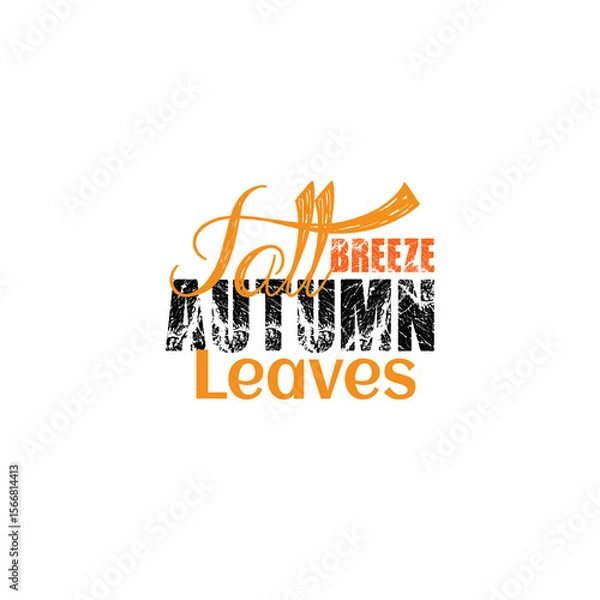 Fototapeta Autumn sale round banner. fall ad circle shape with liquid form at the center and text offer a sign—red, orange abstract leaves in simple flat paper cut style.
