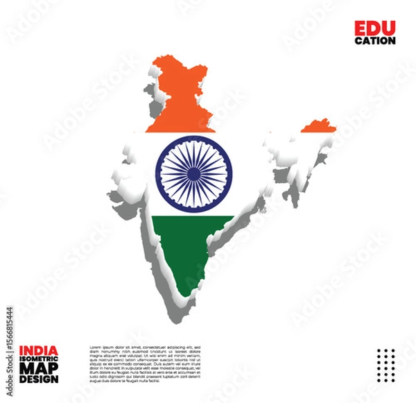 Obraz Isometric Map of India for infographic