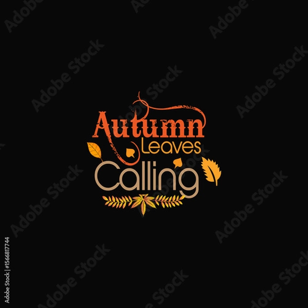 Fototapeta Autumn sale round banner. fall ad circle shape with liquid form at the center and text offer a sign—red, orange abstract leaves in simple flat paper cut style.
