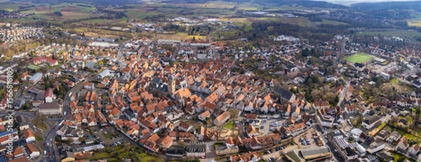 Obraz Aerial view of the old town  Alsfeld in Germany on a sunny afternoon in autumn