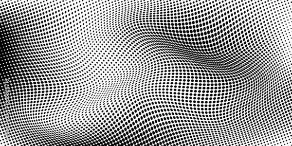 Obraz Set of halftone dots gradient pattern texture isolated on white background. Straight dotted spots using halftone circle dot raster texture. Vector blot half tone collection.