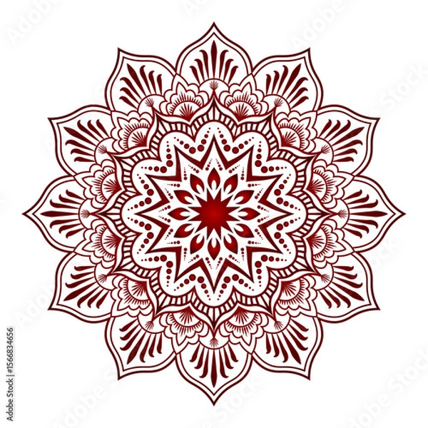 Fototapeta Intricate Hand-Drawn Mandala Pattern – Boho Style Floral Circular Ornament for Coloring, Yoga, Meditation, and Decor.