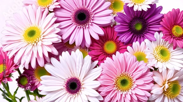 Obraz dense bouquet of magenta, pink and white flowers forming a natural seamless background