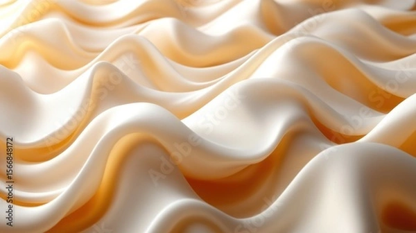 Fototapeta Silk fabric flows effortlessly, bathed in soft light that enhances its luxurious texture