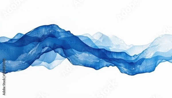 Obraz Abstract Blue Wave Pattern with Transparent Layers for Background