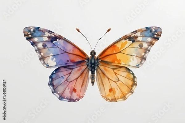 Obraz Colorful Watercolor Butterfly with Vibrant Patterns and Details
