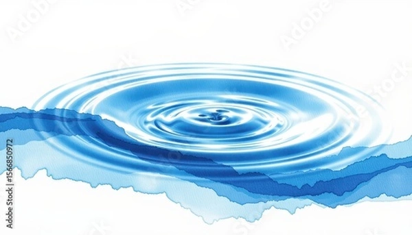 Obraz Calm Water Ripples Creating a Serene Atmosphere in Blue Tones