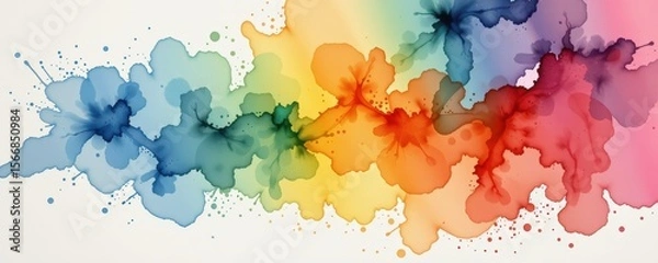 Obraz Vibrant Colorful Abstract Watercolor Splash Background Design