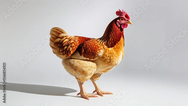 Fototapeta Studio Shot of a Chicken Isolated on White Background