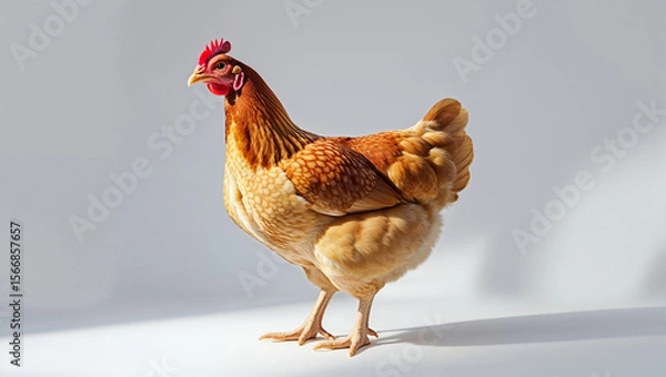 Fototapeta Studio Shot of a Chicken Isolated on White Background