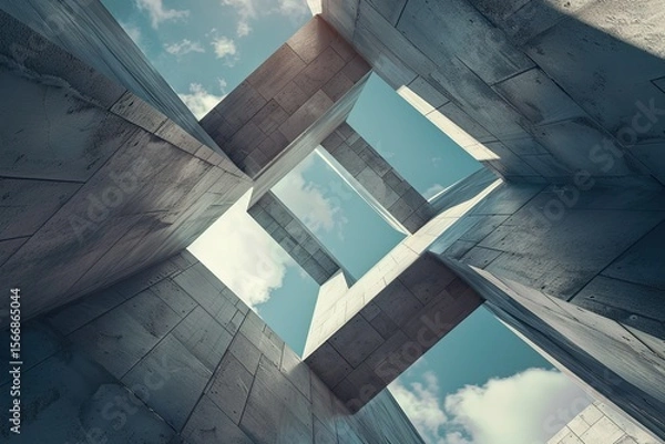 Fototapeta Clear Pixel Picture of Futuristic Abstract Cube Wallpaper BuildingLike Background Design