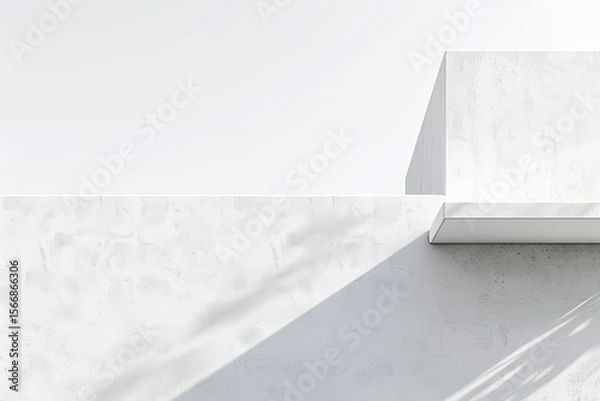 Fototapeta Ultra Hd Picture of a White Wall with a White Structure and a Small White Building on it