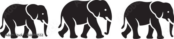 Fototapeta Walking Elephant with Raised Trunk Silhouette

Mother and Baby Elephant Vector Scene

Decorated Indian Elephant Silhouette Design

Elephant in Savannah Vector Art

Elephant Herd Silhouette at Sunset