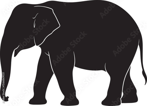 Fototapeta Walking Elephant with Raised Trunk Silhouette

Mother and Baby Elephant Vector Scene

Decorated Indian Elephant Silhouette Design

Elephant in Savannah Vector Art

Elephant Herd Silhouette at Sunset