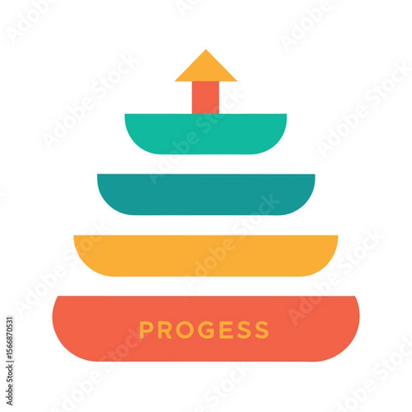 Obraz Infographic with Three Tiered Progress Levels Vector