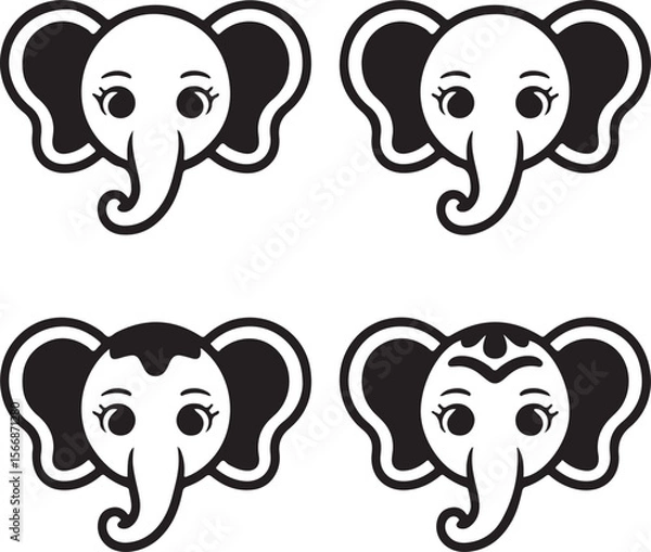Fototapeta Walking Elephant with Raised Trunk Silhouette

Mother and Baby Elephant Vector Scene

Decorated Indian Elephant Silhouette Design

Elephant in Savannah Vector Art

Elephant Herd Silhouette at Sunset