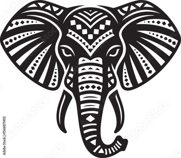 Fototapeta Walking Elephant with Raised Trunk Silhouette

Mother and Baby Elephant Vector Scene

Decorated Indian Elephant Silhouette Design

Elephant in Savannah Vector Art

Elephant Herd Silhouette at Sunset