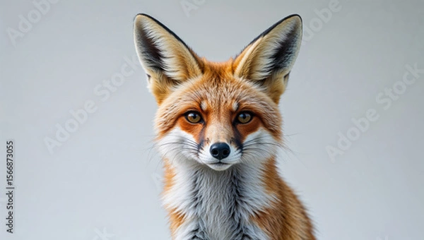 Obraz Fennec Fox Posing Isolated on White Background