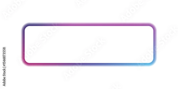 Fototapeta Illustration of neon electric style square frame. Gradient pink purple blue color. Isolated on transparent background. PNG