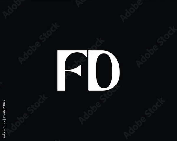Obraz creative letter FD logo design template