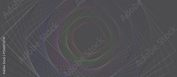 Fototapeta Pastel Radiating Lines and Dots on Dark Background — Complex Interwoven Abstract Pattern with Geometric Depth and Central Converging Focus for Digital, Tech, and Design Applications