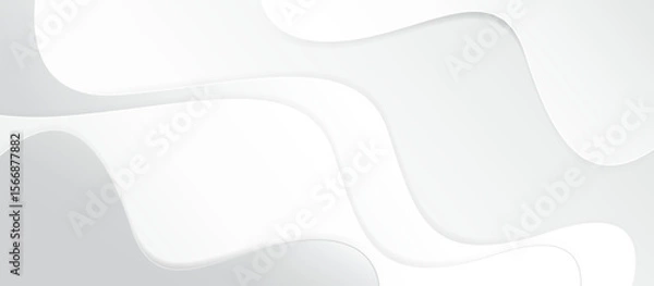Fototapeta Minimalist Abstract Background with Flowing White and Light Gray Curves, Liquid-Inspired Gradient Waves and Subtle Texture for Elegant Branding, Web Design, and Visual Projects