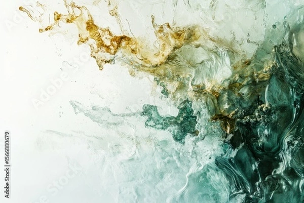 Fototapeta high detail visual of water dynamic on light background with copy space
