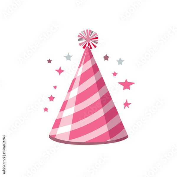 Obraz Birthday Party Hat Isolated on a Transparent Background 