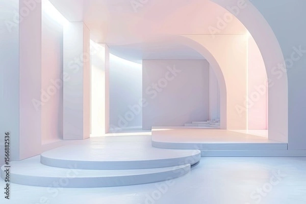 Fototapeta High Quality Picture of 3D Rendering Exhibition Background