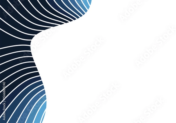 Fototapeta Modern abstract background with elegant blue and white line waves, creating a dynamic and futuristic impression.