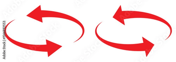 Obraz rotating arrow vector icon for 360 degrees clockwise icon for apps and website