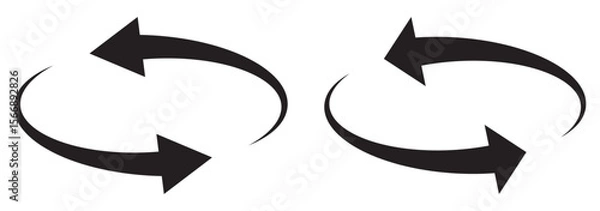 Obraz rotating arrow vector icon for 360 degrees clockwise icon for apps and website