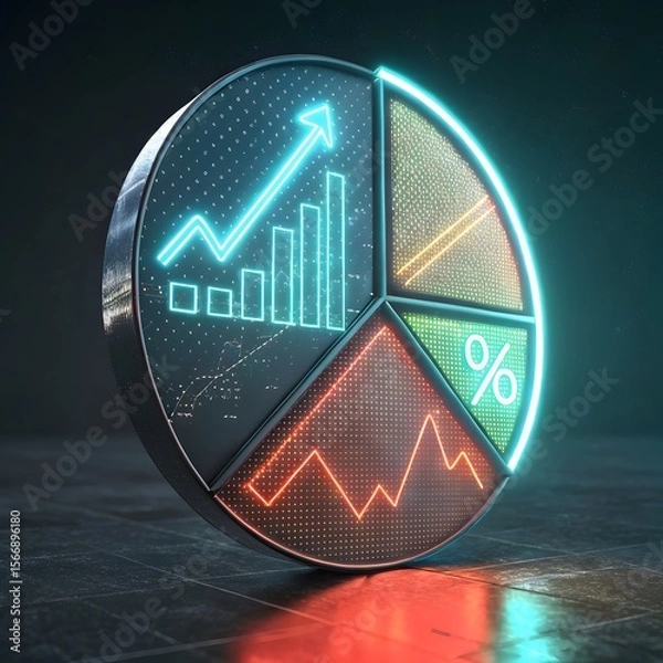 Fototapeta stock market graph on the monitor
