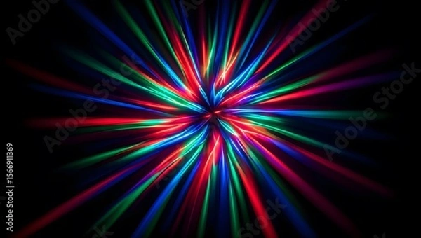 Fototapeta 3D Colorful Light Burst Explosion