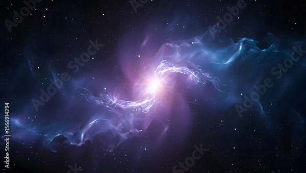 Fototapeta 3D Vibrant Nebula in Deep Space
