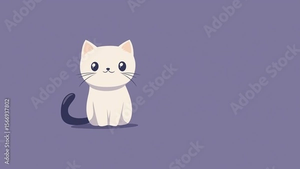 Obraz white cat on a white background